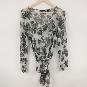 New York & Company Womens Gray Blouse Top Small